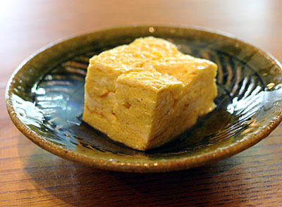 鹿教湯温泉の三水館の朝ご飯「出来たて厚焼き卵」