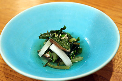 鹿教湯温泉の三水館の料理「山菜のお浸し」