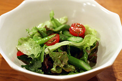 鹿教湯温泉の三水館の料理「野菜サラダ」