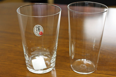 ビールグラス用に買うた東洋佐々木ガラス「薄づくりぐらす」